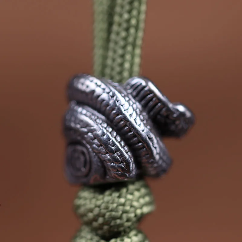 Paracord Bracelet Paracord Bracelet Accessories Paracord Accessories Outdoor Knife Lanyard Outdoor Accessories Paracord Lanyard Pendants Black Brass Rattlesnake Knife Beads DIY EDC Umbrella Rope Lanyard Paracord Bracelets Snake Pendants Jewelry Outdoor Accessories