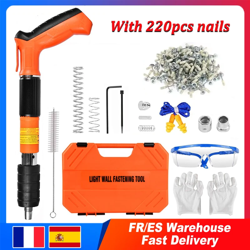 Manual Nail Gun Portable Steel Rivet Tool 5 Speed Adjustable Air Nailer ...