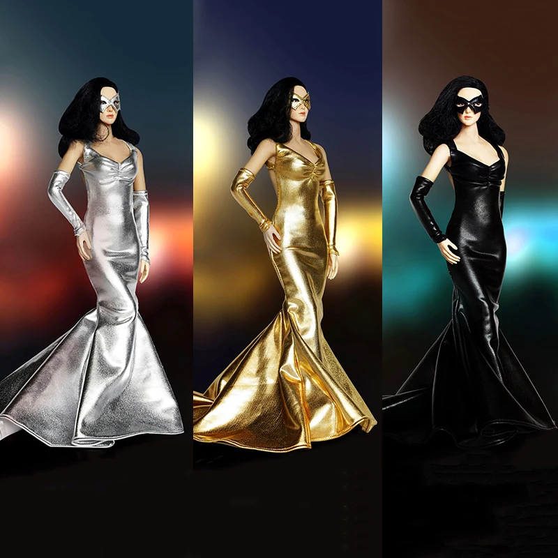 

HotPlus HP020/21/22 1/6 Scale Female Soldier Shiny Red Carpet Evening Dress Clothes Model Fit 12 Inches Action Figure Body