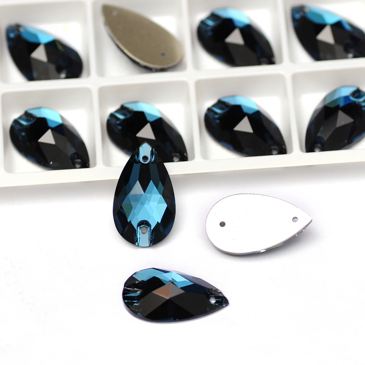 

3230 Sewing Rhinestones Best Quality Montana Color Sew On Stone Flatback Glass Stones For Clothes Garment Handmade Bags