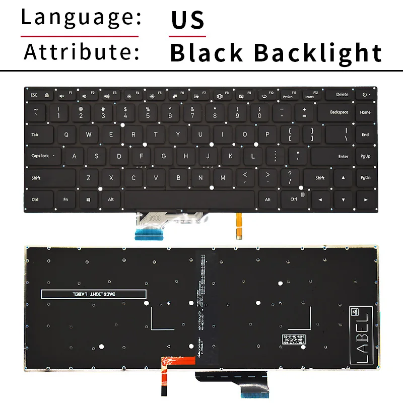 Teclado Retroiluminado dos Eua para Xiaomi mi Notebook Pro Novo Eua Tm1701 171502 171501 Tm1707 171501 181501-ad al af - Imagem 4