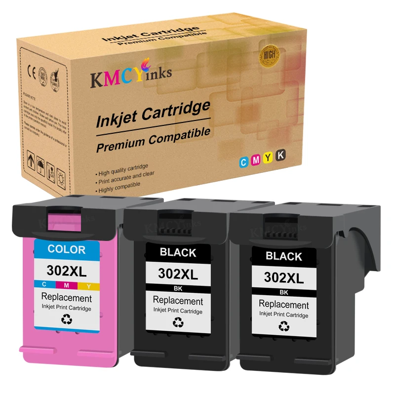 Kmcyink Sostituzione Per Hp 302 Xl Per Hp302 Per Hp302Xl Cartuccia Di Inchiostro Per Hp Envy 4520 4521 4522 4523 4524 4526 4526 4527 4528