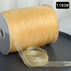 Elegant 3/8'' Organza Ribbon for Gift Wrapping and DIY Crafts - 10 meters (Light gold)
