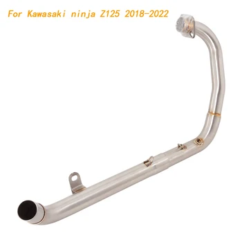 Slip On Motorcycle Front Connect Tube Head Link Pipe Stainless Steel Exhaust System For Kawasaki Ninja Z125 2018-2022