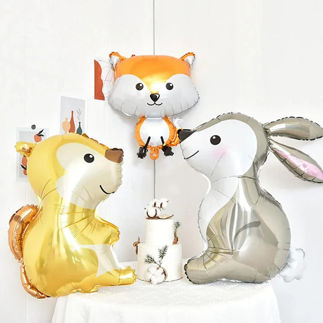 1PCS Animal Theme Foil Balloon Deer Rabbit Squirrel Safari Party Decor Adult Kids Birthday Party Ballons Decoration Supplies