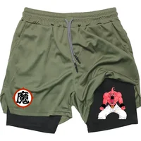 Anime Print Men's 2 in 1 Sports Training Quick Dry Mesh Shorts Men's Fitness 1