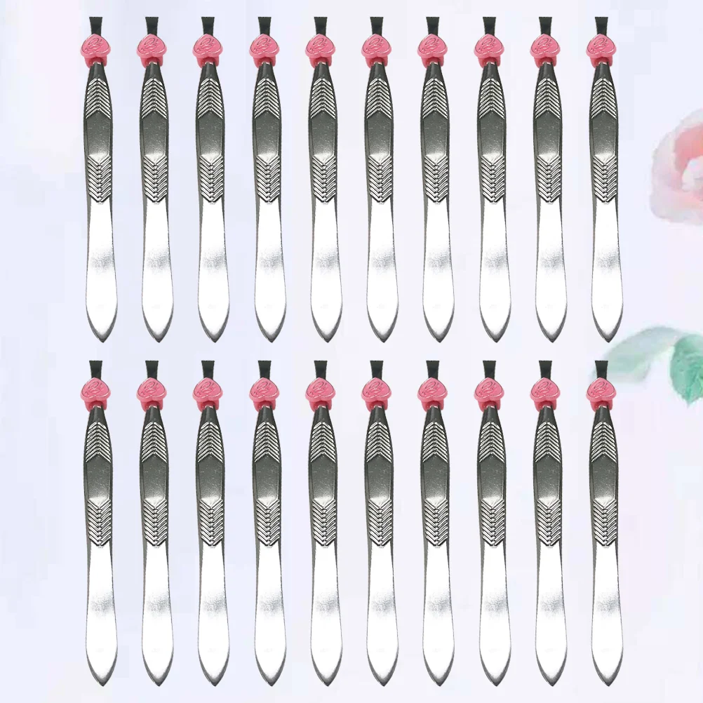 

24pcs Stainless Steel Arrow Pattern Eyebrow Clip Heart Shape Buckle Eyebrow Tweezers Multi-functional Eyebrow Tweezers
