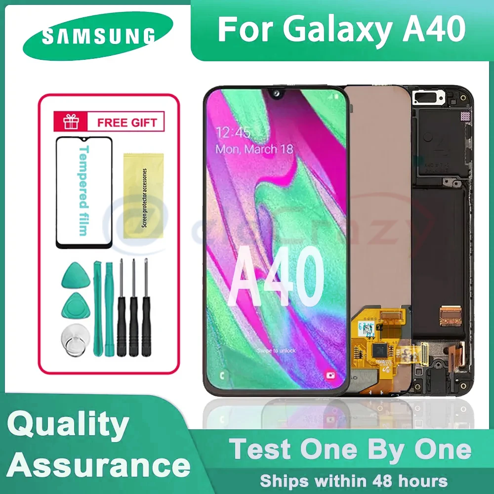 

5.9" Original A40 LCD Display for Samsung Galaxy A40 SM-A405FN/DS SM-A405F/DS SM-A405FM/DS LCD Screen Touch Digitizer Assembly