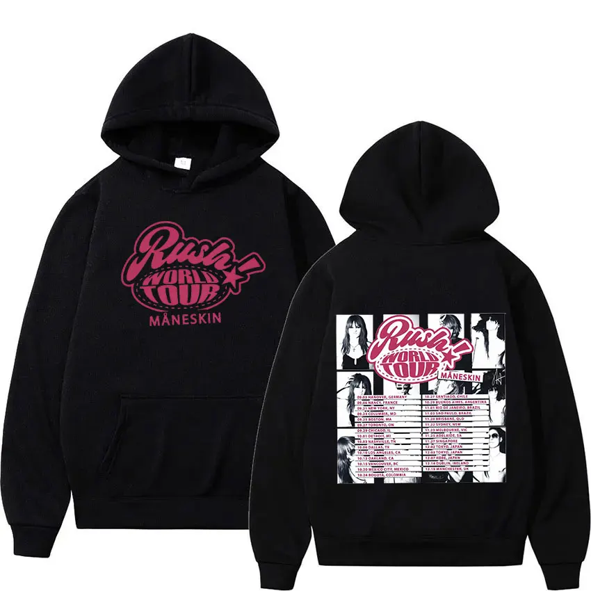 

Rock Band Maneskin Rush World Tour 2023 Hoodie Men/Women Casual Fashion Oversized Sweatshirt Hip Hop Pullover Hoodies Streetwear