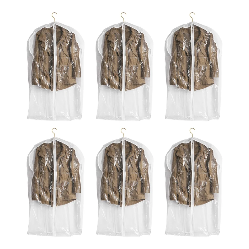 

Hanging Clothes Bag With 4 Inch Gusseted Garment Bag (Set Of 6) For Suit Bag For Closet Garment Bags Dress Covers
