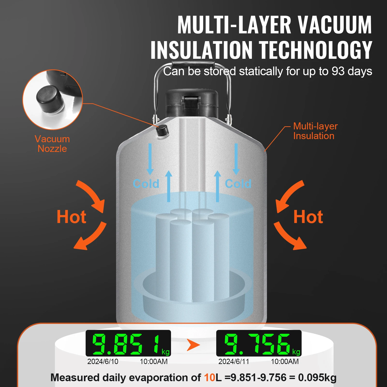 Aluminum Liquid Nitrogen Tank for Laboratory and Medical Use