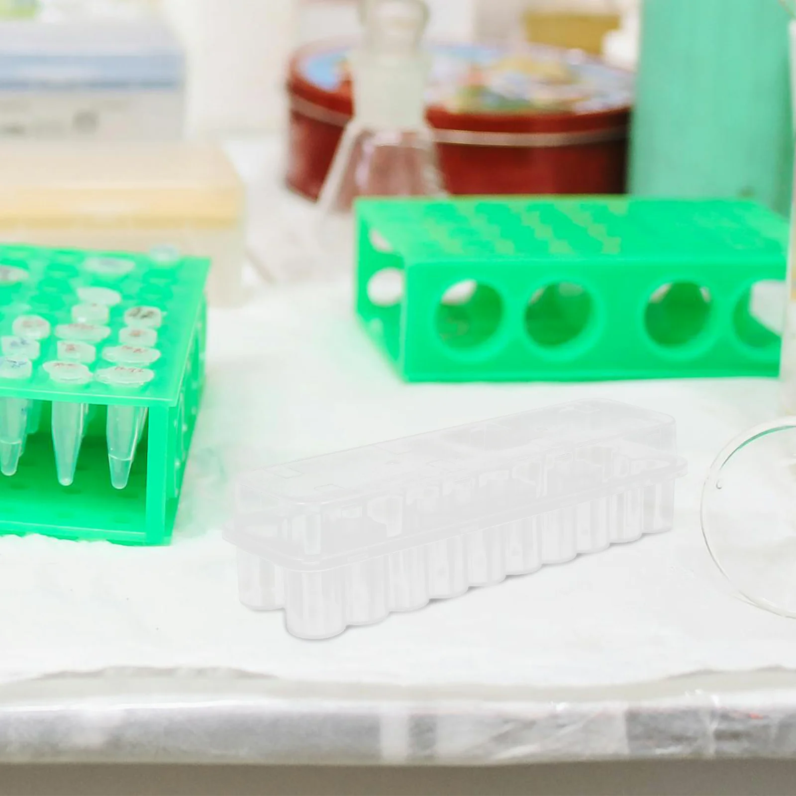 Plastic Case Box Durable Secure Portable Plastic Vial Shelf Test Tube Rack Essential Oils Storage Home ganization