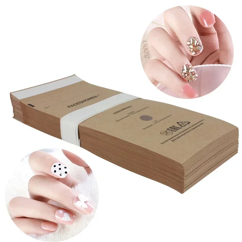 100Pcs Manicure Kraft Bags Nail Art Sterilizer Nails Clean Sterilization Bag Disposable Manicure Supplies UV Disinfection Tools