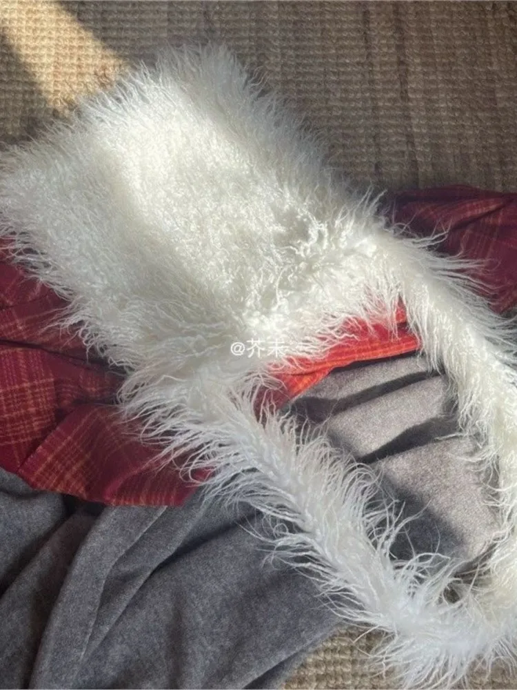 JIAERDI Plush Soft White Handbag Women Hot Girls Versatile Casual Chic Y2k Bag Purse Ladies Harajuku Aesthetic Shoulder Bags New