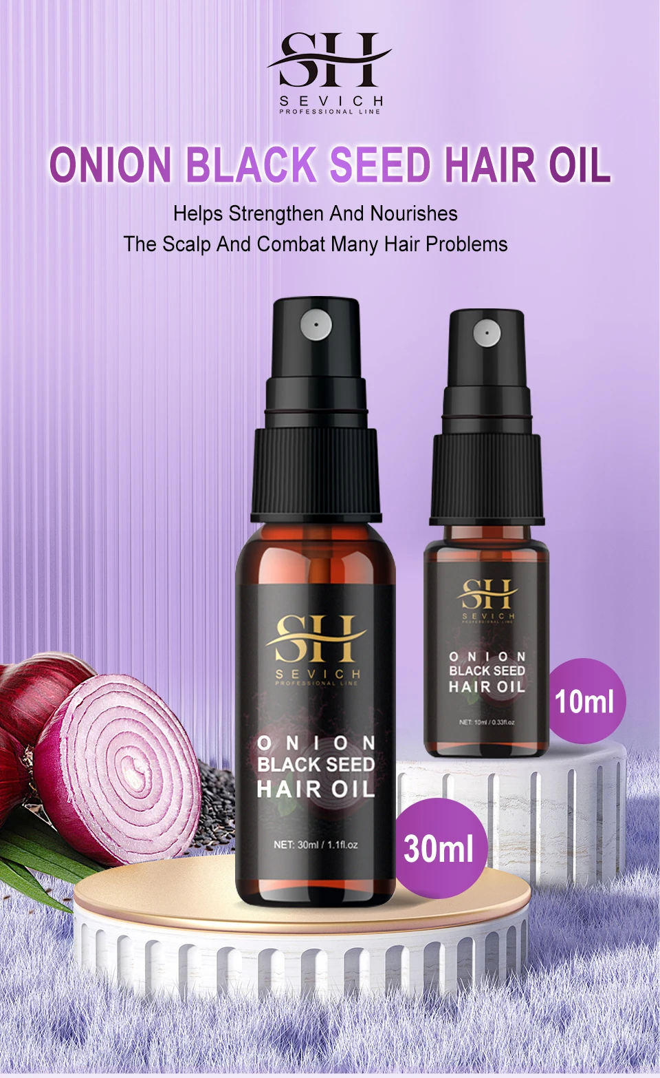 Description Picture 2 of itemOnion Black Seed Hair Oil Spray Faster Hair Growth Stop Hair Loss Thick Long Hair Traction Alopecia Chebe Hair Growth Product