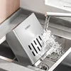 1-Piece Kitchen Utensil Rack-Multifunctional Draining Chopstick Holder Wall-Mounted or Freestanding Cutlery Storage Box Plastic 5
