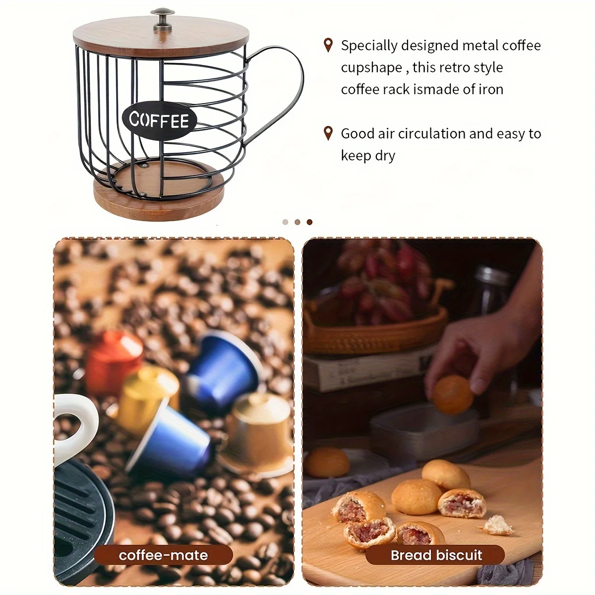 Coffee K Cup Holder, K Pod Storage Organizer, Keurig Cup Holder for Countertops, Kcup Holders for 35 cups &ndash; Storage Basket