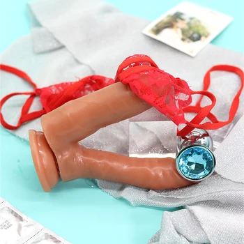 Realistic Double Headed Dildo Double Penetration Vagina and Anus Gay Penis Anal Plug Sexy Toys for Women Erotic Couple Sex Games 6