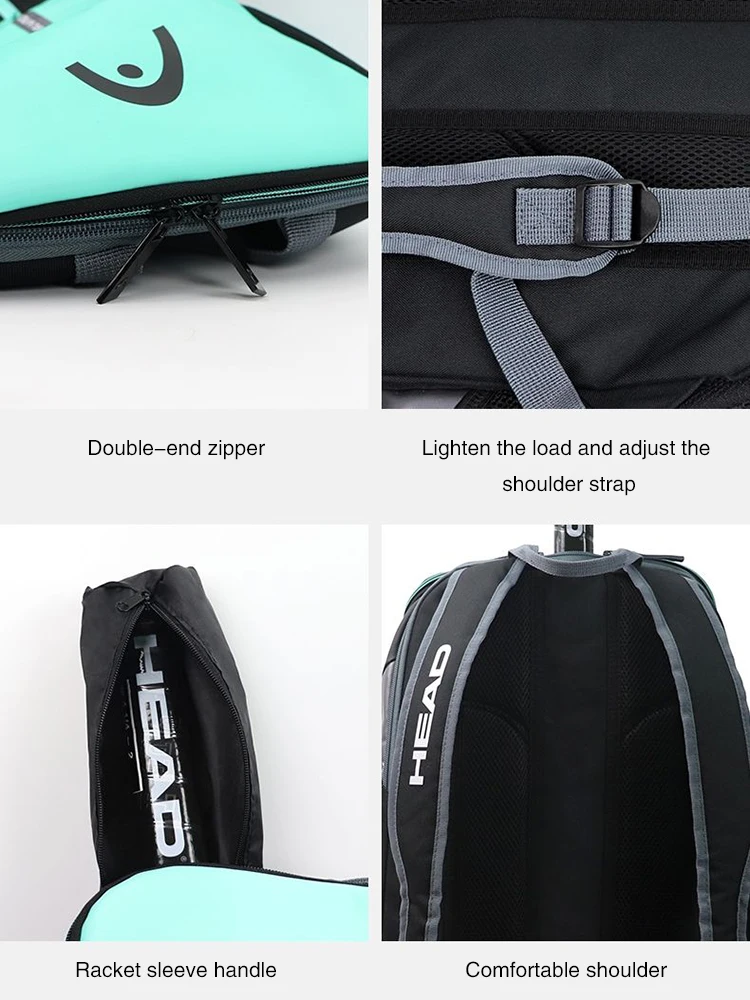 HEAD Tennis Backpack Outdoor Sport Bag Tennis Bag Badminton Gymbag Backpack Original Tennis Backpack With Separated Shoe Bag 5