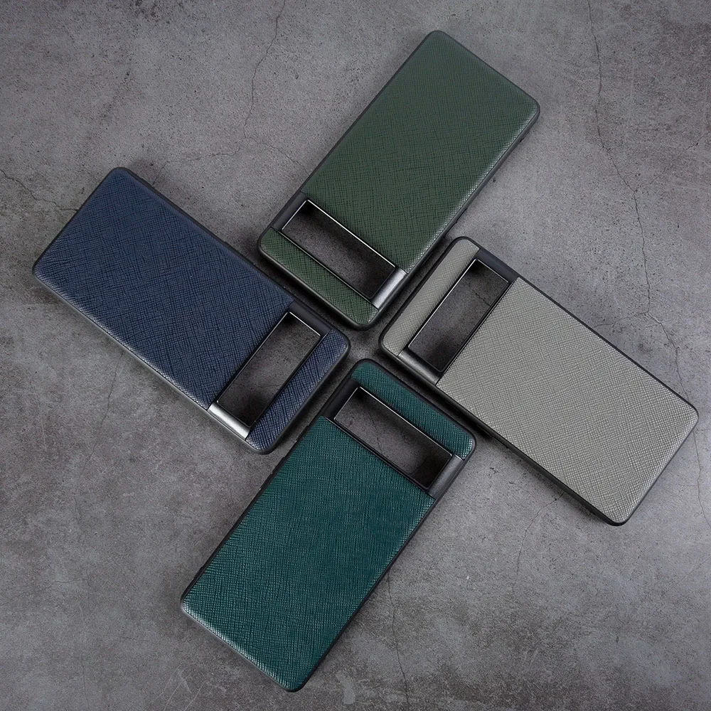 Luxurious Genuine Leather Slim Back Cover - Handmade Cowhide Shockproof Protective Case - Unisex Business Style