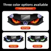 KEVANLY Solar Power Car Demon Eye Light Cool Flashing Warning Light Dynamic Safety Vehicle Signal Lights Universal 6