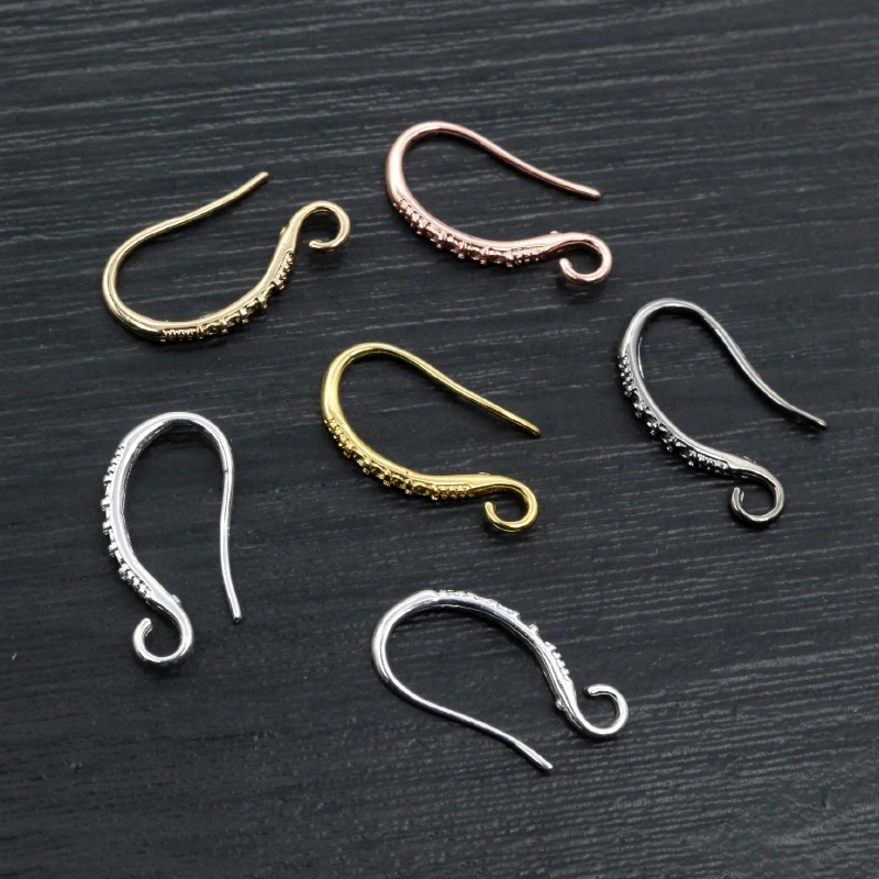 20pcs 19x10mm 로듐 실버 골드 도금 귀걸이 결과 귀걸이 걸쇠 후크 피팅 DIY 쥬얼리 액세서리 Earwire 만들기