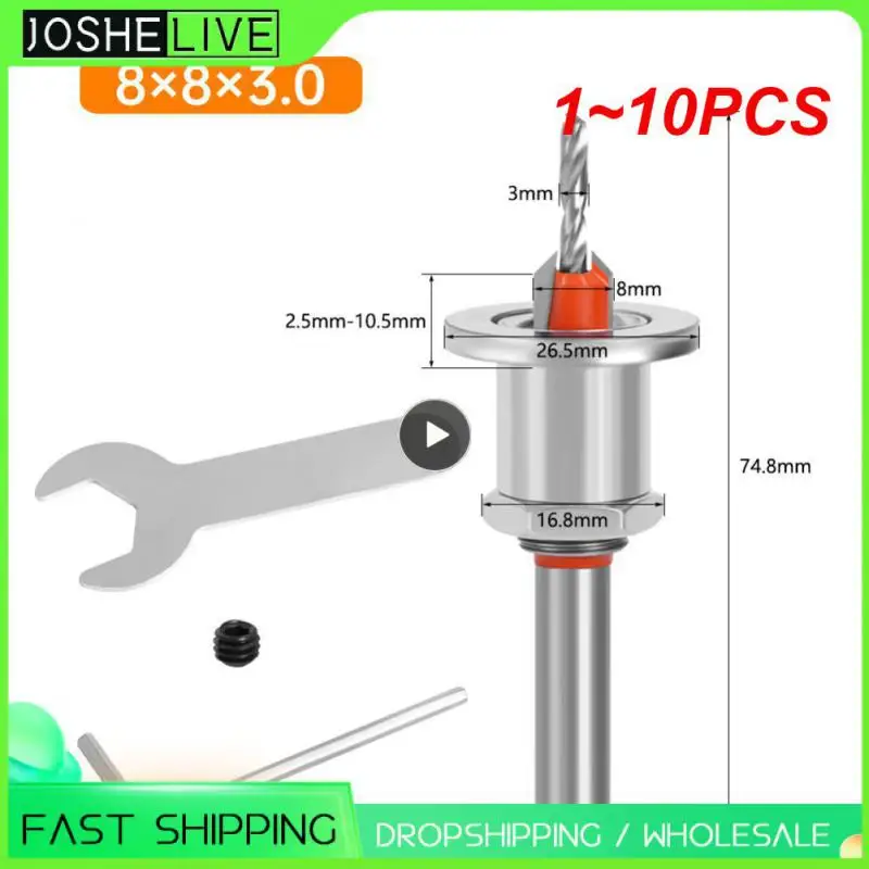 

1~10PCS Hss Countersink Drill Bits 8MM Shank Woodworking Router Drill Bit Screw Extractor Set Drilling Holes Milling Cutter