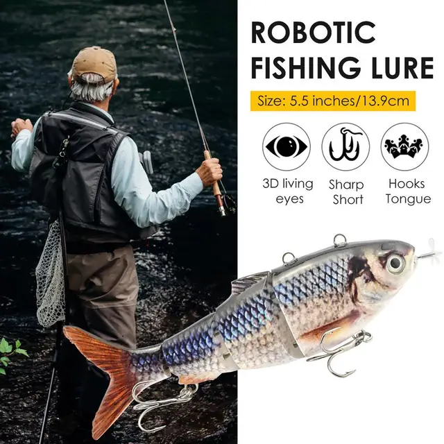 Robotic Fishing Lure USB Rechargeable Self Swimming Fishing Lures Smart Lure  Automatic Electronic Fish Multi-joint Bait Handy - AliExpress