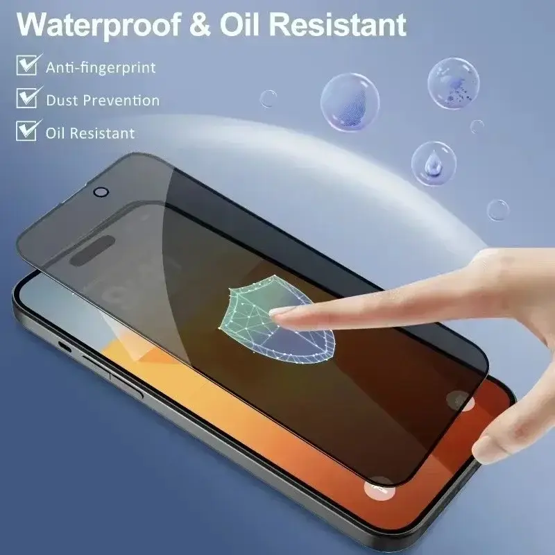 5Pcs Full Cover Privacy Screen Protector For iPhone 16 11 12 13 14 Pro Max Mini 8K Anti-spy Glass For iPhone 15 17 PRO XR XS MAX - Image 4