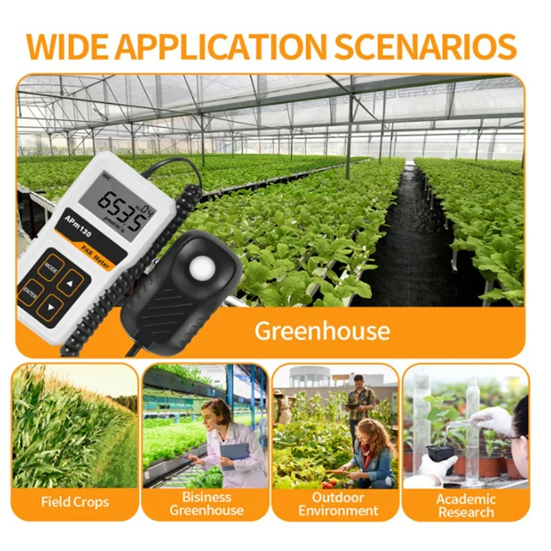 Quantum PAR Meter For Led Grow Lights,High Precision PPFD Meter With 400-700Nm Range 4