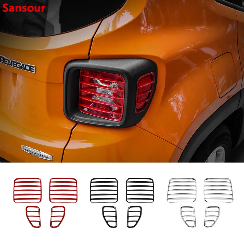 

Sansour Car Lamp Hoods ABS Tail Light Cover Replacement for Jeep Renegade 2016 Up Rear Light Car Sticker