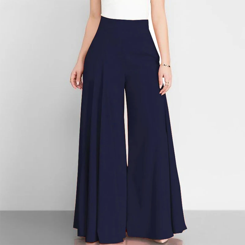 Women Elegant High Waist Wide Leg Pants Solid Loose Long Trousers Women Spring Autumn Casual Pants