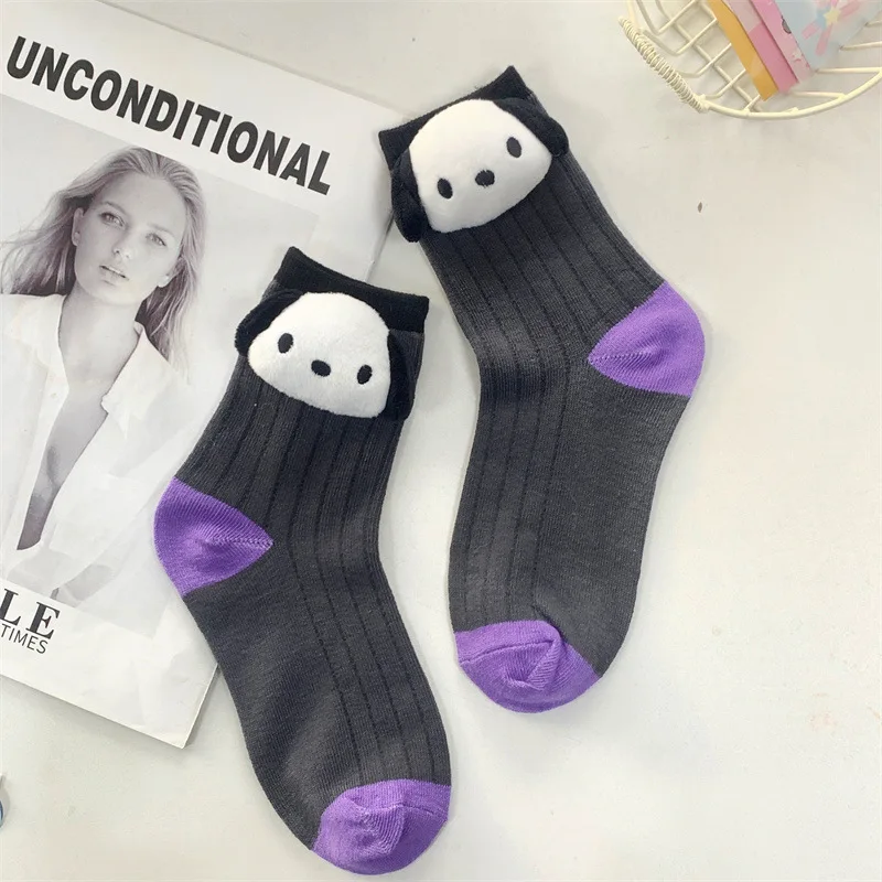 

Kawaii Sanrio Pochacco Products Children Socks Cute Anime Warm Home Floor Sleep Knitting Socks Kids Toys Ins Funny Girls Gifts