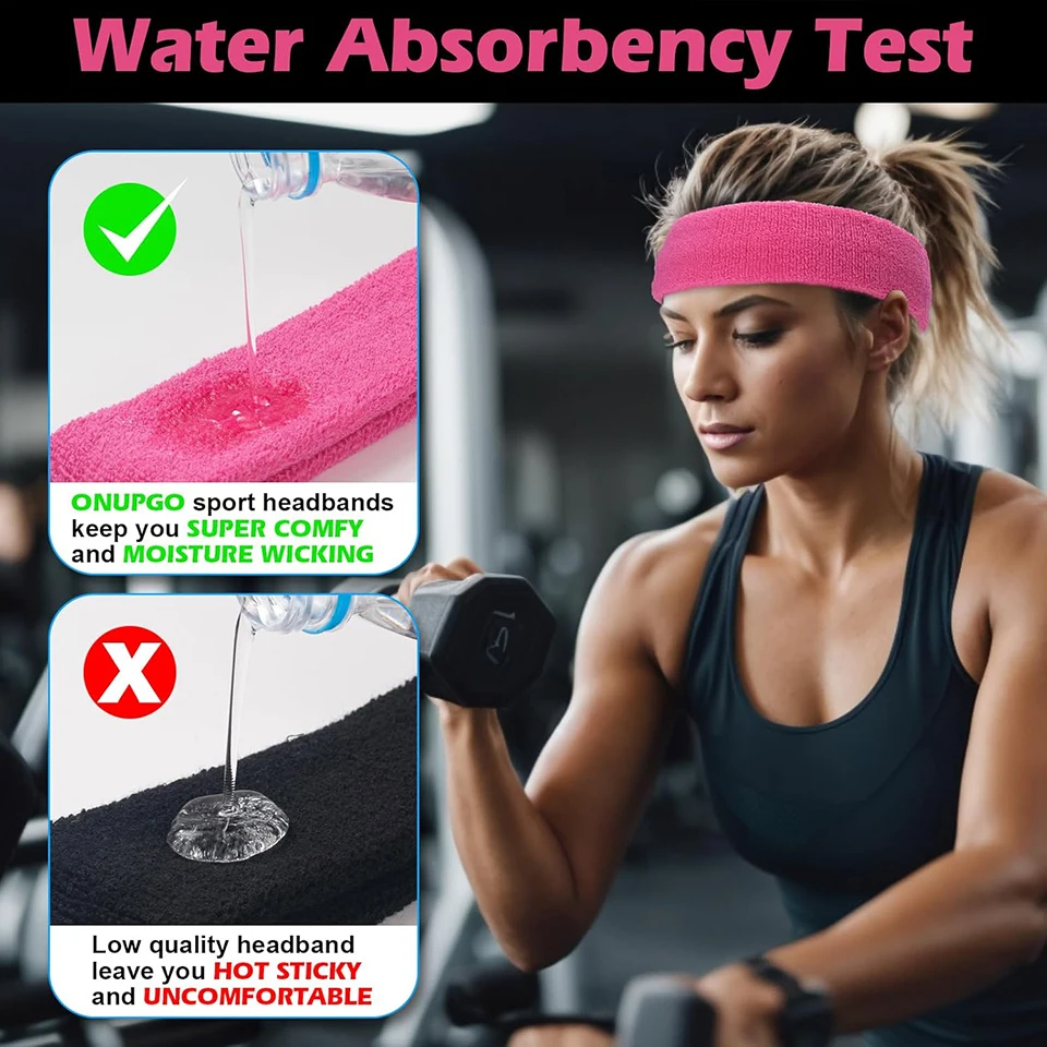 Sports Headband AOLIKES 1PCS Sweatbands for Men Women Terry Cloth For Tennis Running Basketball Working Out