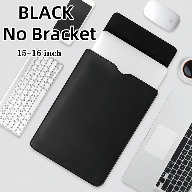 Versatile Waterproof Leather Laptop Sleeve with Built-in Stand