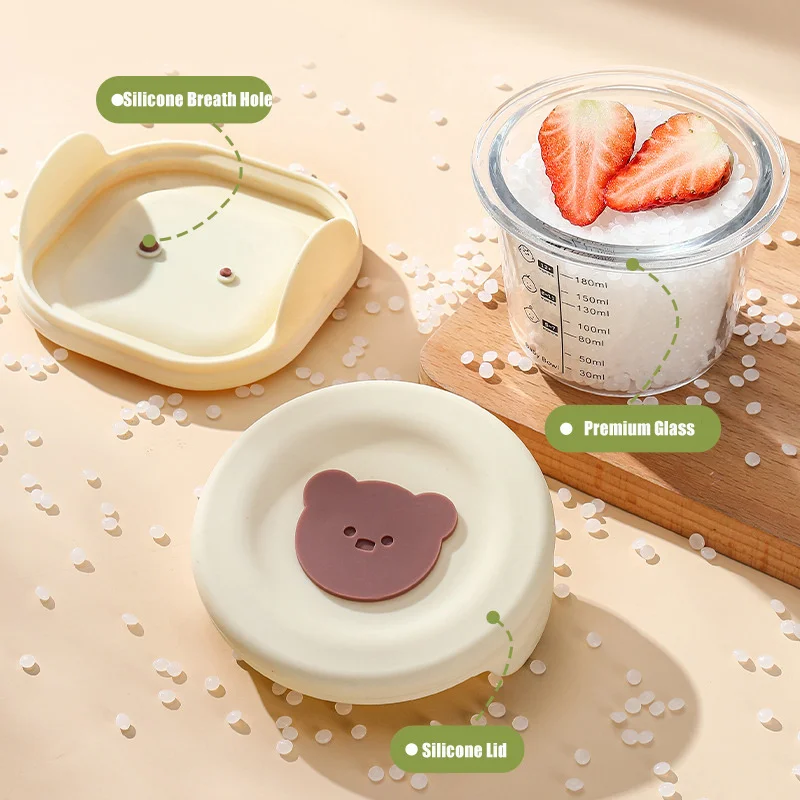 180ml Glass Baby Food Storage Jars With Lids Leakproof Snack Puree Containers For Toddlers Freezer Microwave Safe Feeding Bowls