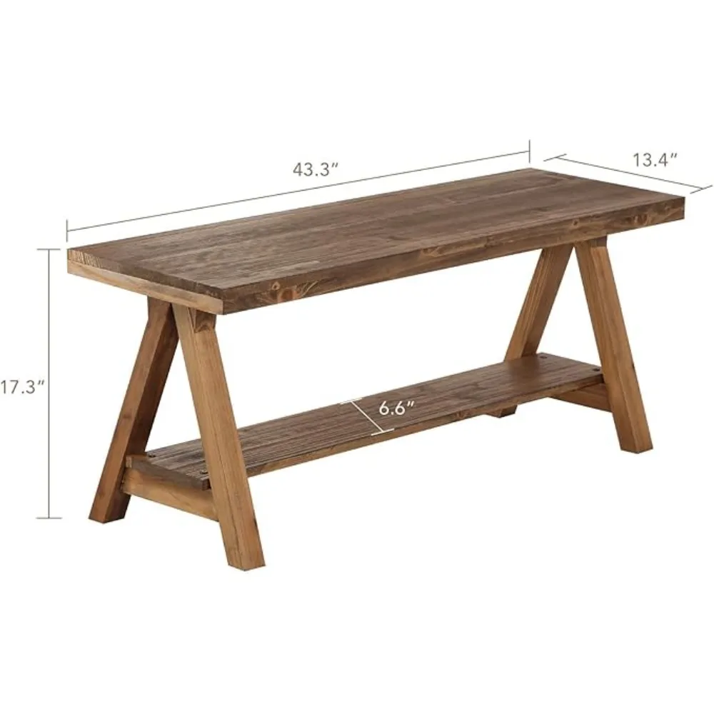 Rustic Farmhouse Storage Bench for Indoor Spaces