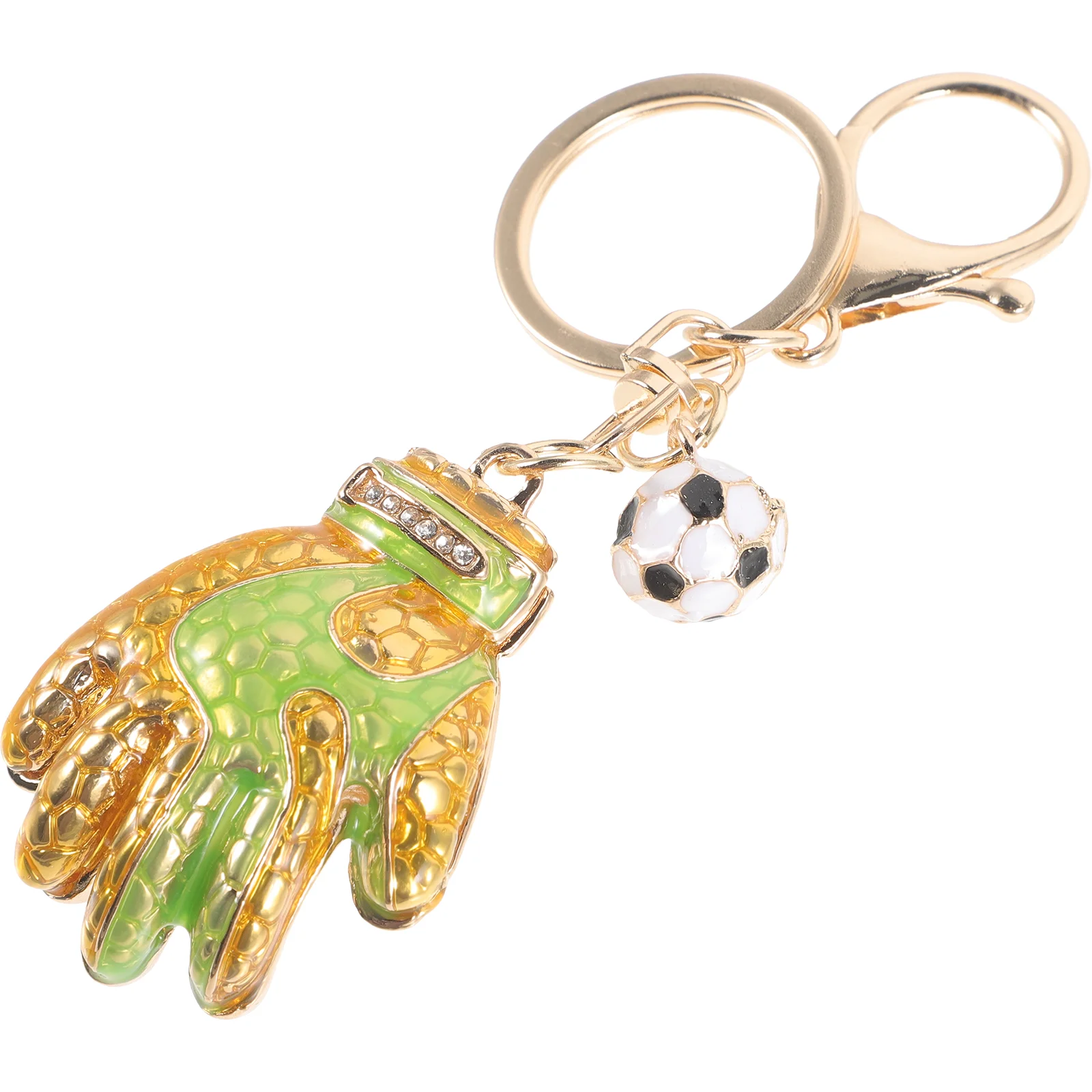 Goalkeeper Keychain Soccer Glove Key Ring Soccer Ball Pendant Charm Sports Theme Car Key Holder Backpack Purse