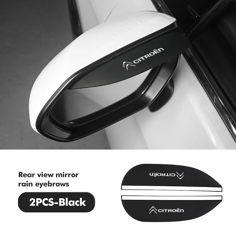 2-Piece Car Rearview Mirror Rain Eyebrow Protector Stickers