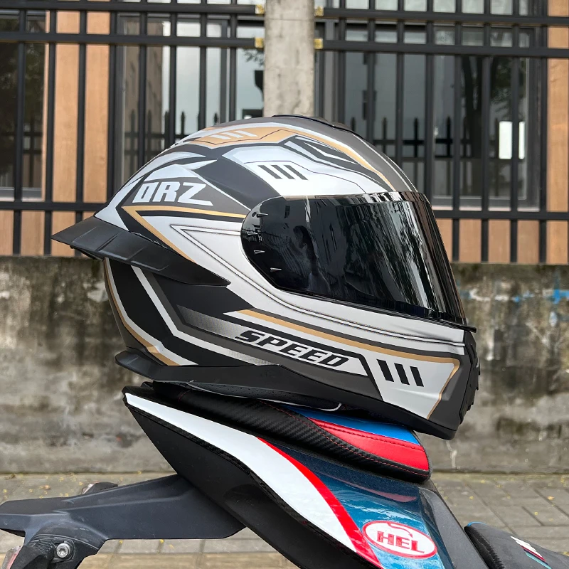 新品 ダブルレンズ フルフェイスヘルメット バイク ヘルメット　HR-02 ダブルレンズ付きオートバイヘルメット,個性的なランニング