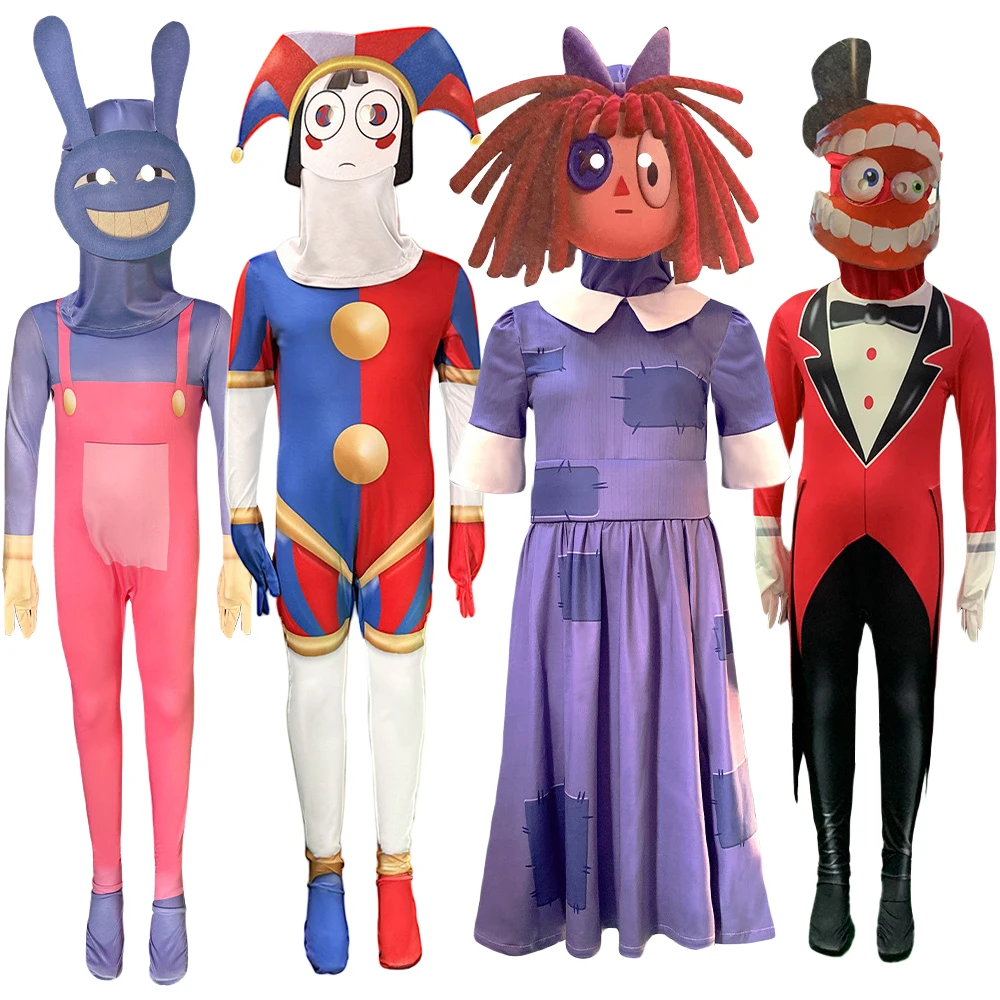 

Удивительный цифровой цирковый мультяшный Pamini Косплей комбинезон костюм для детей и взрослых комбинезон унисекс Карнавальная одежда