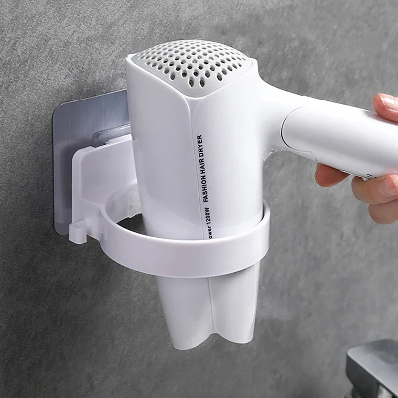 Hair Dryer Holder Shelf Storage Wall mounted Hairdryer Rack Organizer ABS Bathroom Fixture Hardware Home Toilet Accessories
