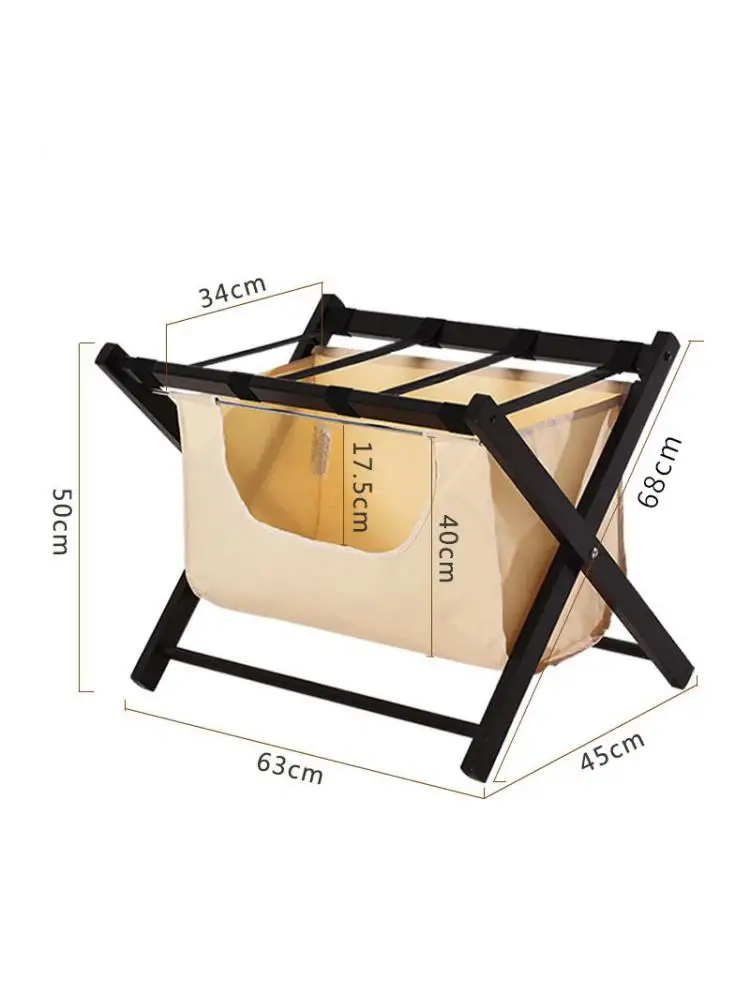 Simple solid wood hotel luggage rack room living room simple modern storage folding laundry storage rack