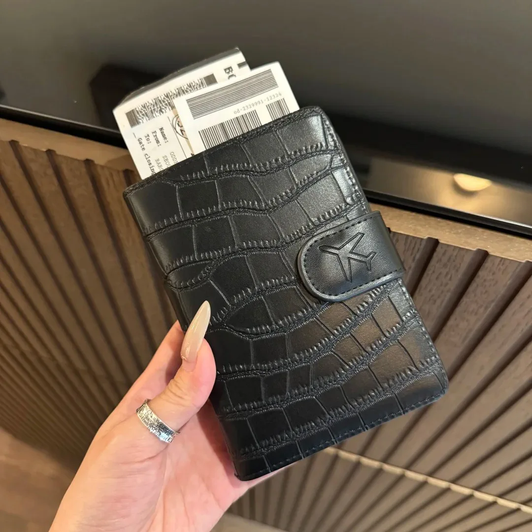 Fashion Milk White PU Leather Passport Holder Wallet with RFID Blocking Slim Travel Document Organizer for Women/Men