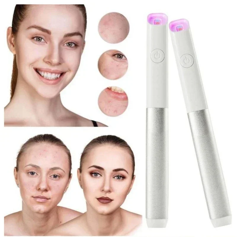 Beauty Instrument Portable Red Blue Light Therapy Face Acne Spot Treatment Pen Acne Scar Pimple Wrinkle Removal Pen