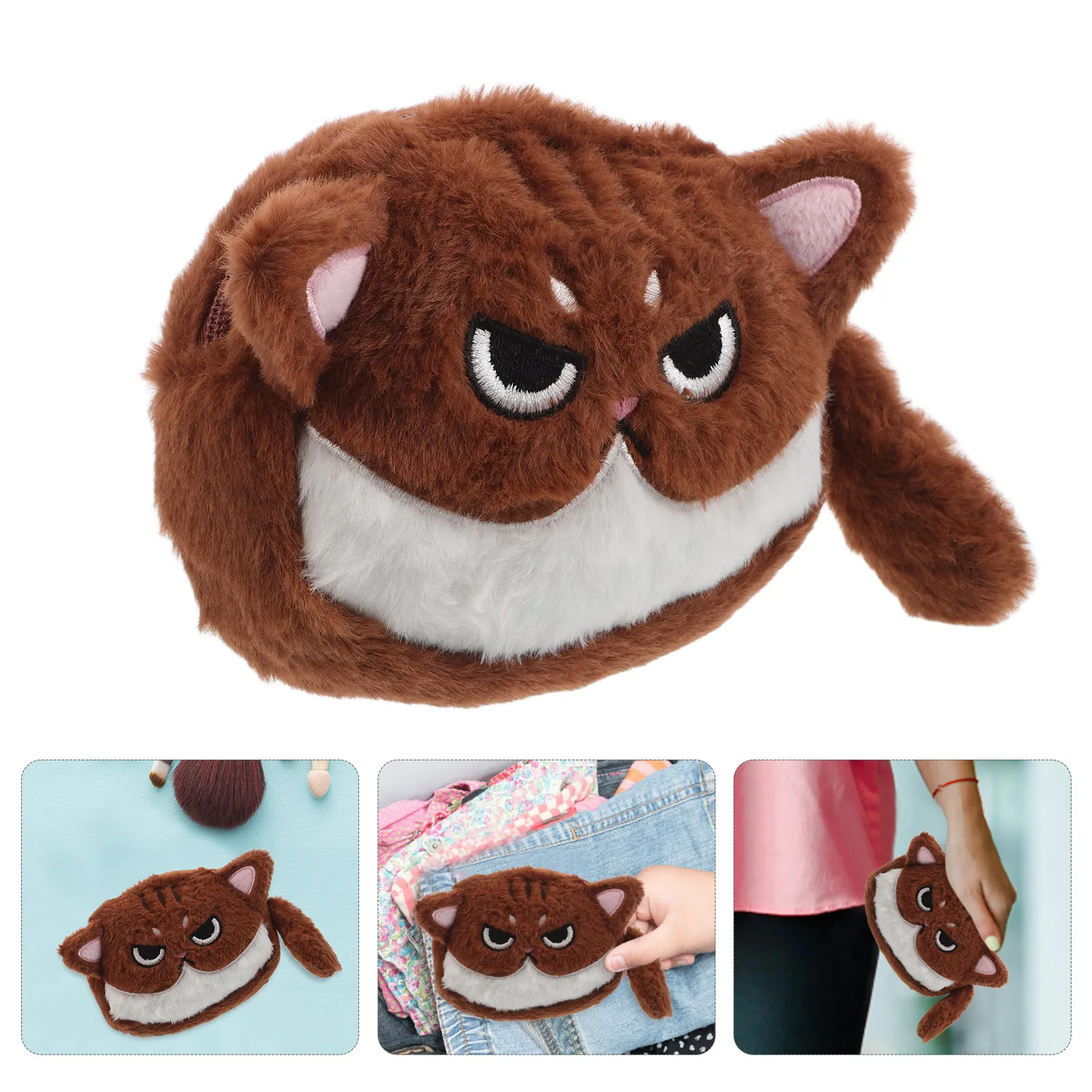 귀여운 고양이 동전 지갑 소녀들을 위한 카와이 지갑 작은 메이크업 립스틱 케이스 문구류 보관 파우치 여행용 액세서리