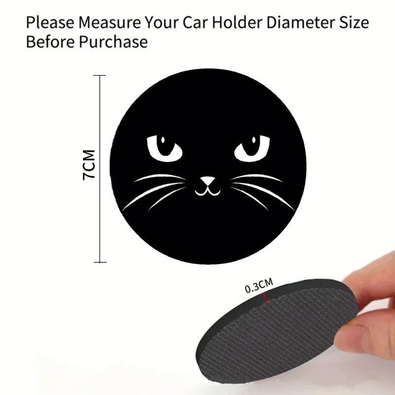 Cute Cat Car Water Cup Pad Holders 2Pcs Non-slip Rubber Mat for Bottle Holder Insert Coaster Auto Interior Anti-skid Cup Holders cup holder coasters cup holder inserts car coaster pads cup holder insert