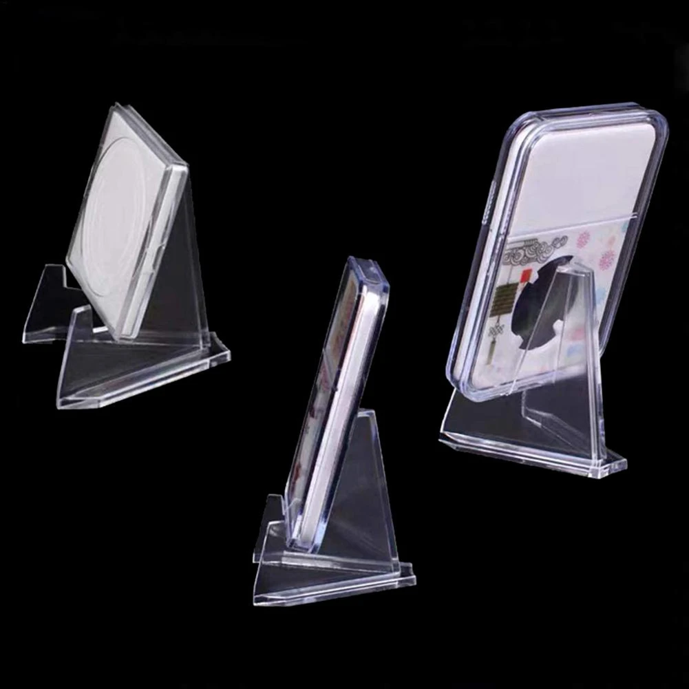 

10pcs Acrylic Commemorative Coin Display Stand Transparent Triangle Display Stand Stabilize Mini Coin Display Rack Decoration