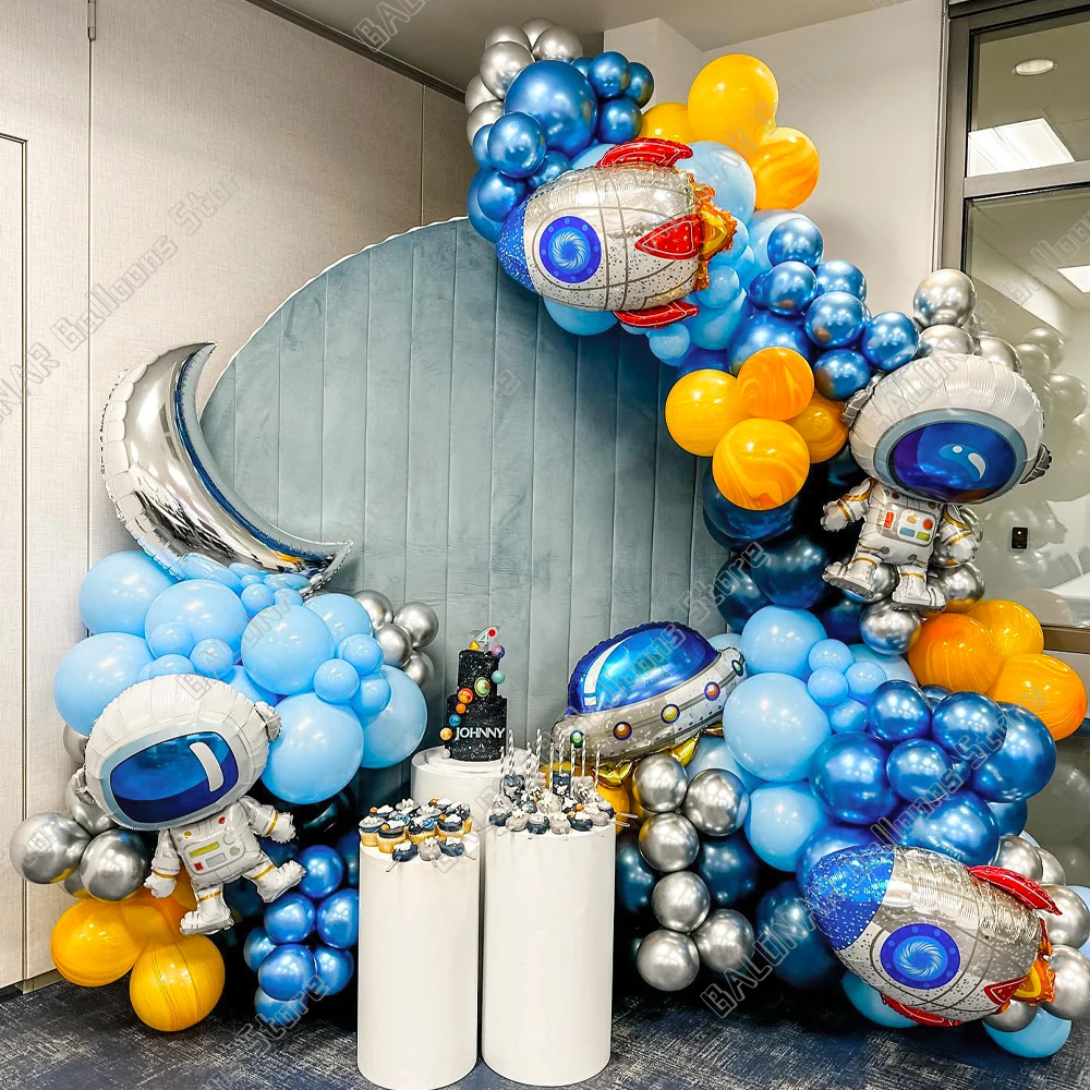 

133pcs Universe Outer Space Astronaut Rocket Galaxy Theme Balloons Garland Arch Kit Boy Birthday Party Decors Globos Baby Shower