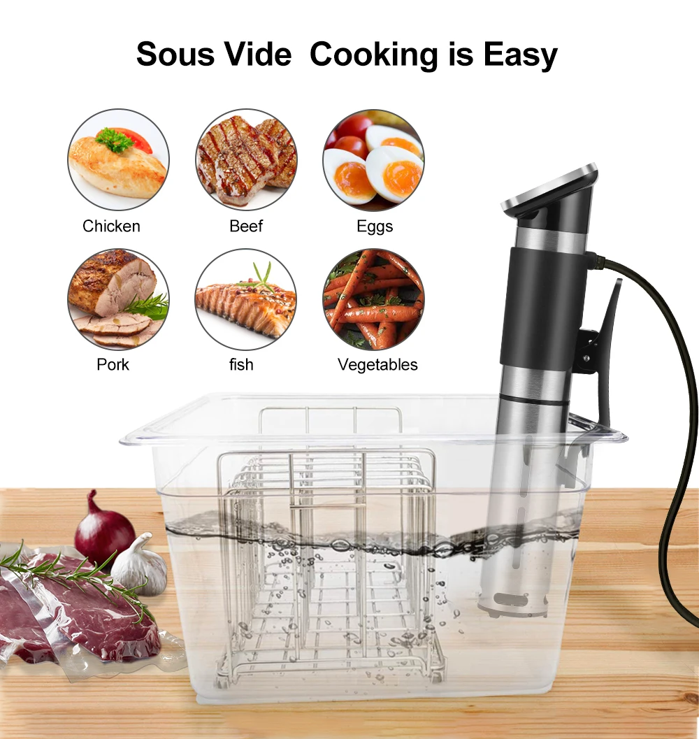Stainless Steel Sous Vide Rack and 11L Sous Vide Cooker Containers Detachable Dividers Separator for Immersion Circulators 5